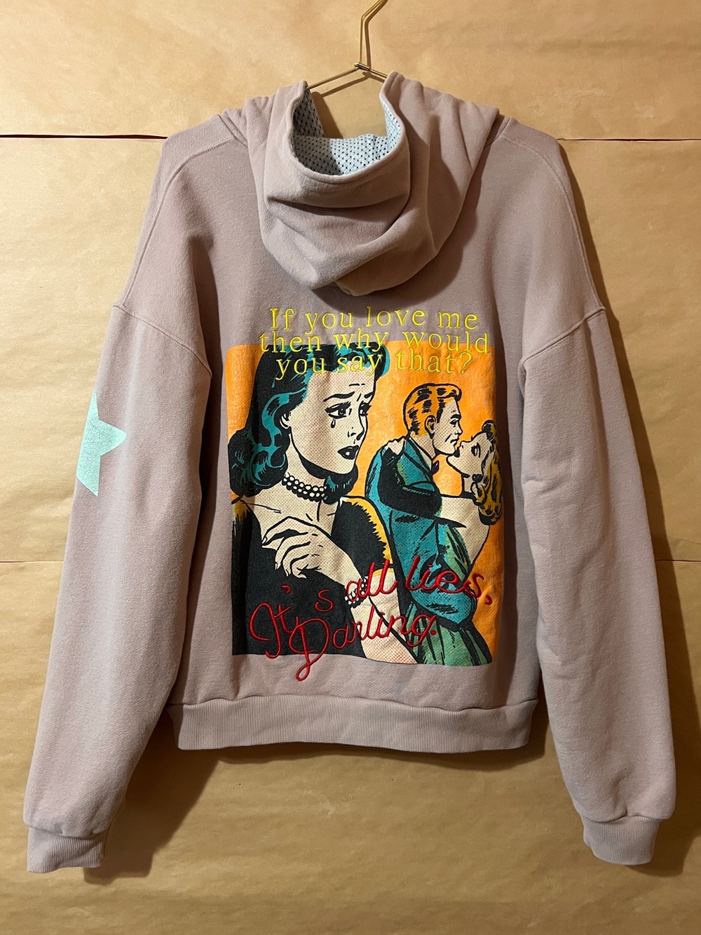 Boys Lie | Don't Say It Darling Zip Up Hoodie Sweatshirt Jacket Pop Art Size M/L